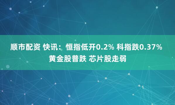 顺市配资 快讯：恒指低开0.2% 科指跌0.37% 黄金股普跌 芯片股走弱